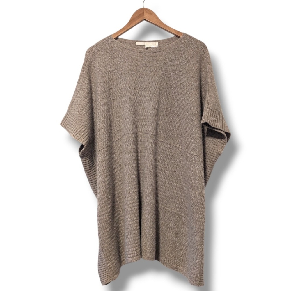 Nordstrom 100% Cashmere Oversized Poncho Cozy Autumn Neutral Oatmeal: XS/ S